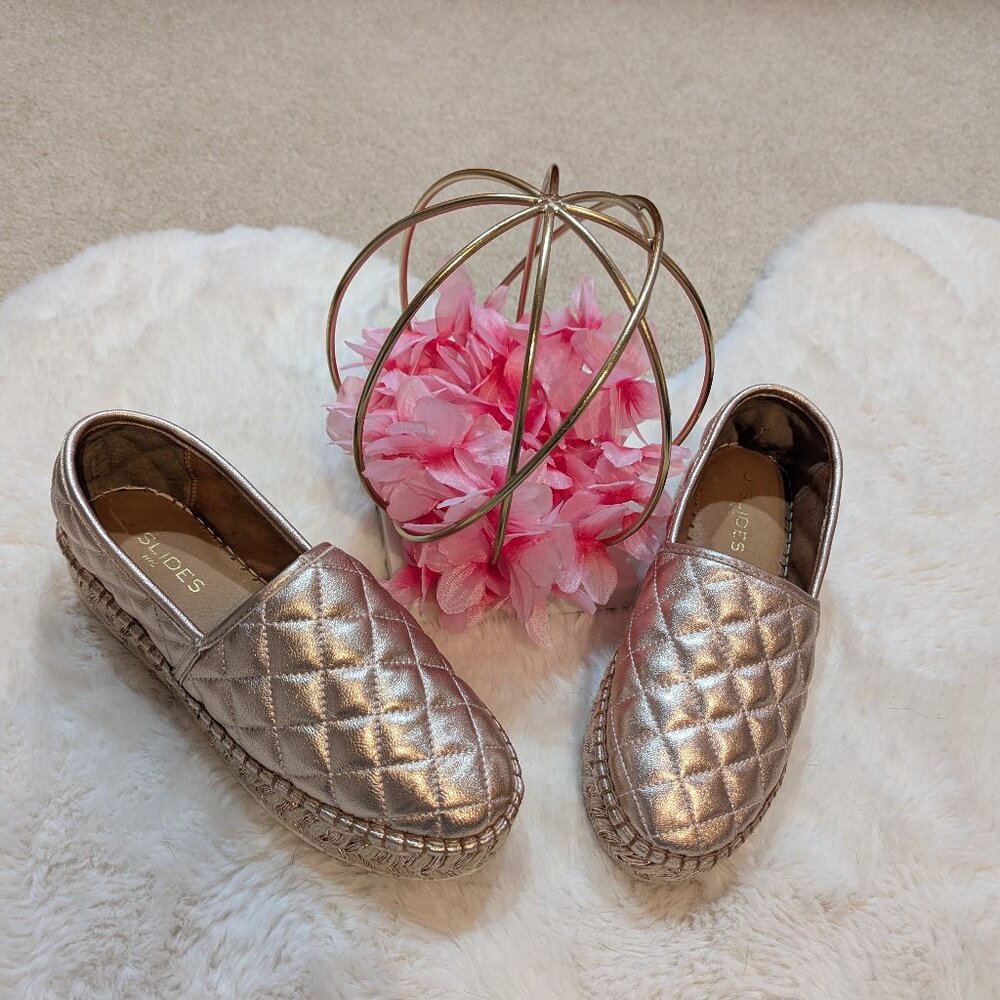 EUC J Slides Rose Gold Espradille, Size 7